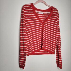 NWT Old Navy Pointelle Knit Striped Button Front Cardigan Size Large